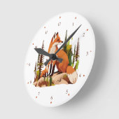 Moeder Vos en kit kwekerij Wandklok (Hoek)