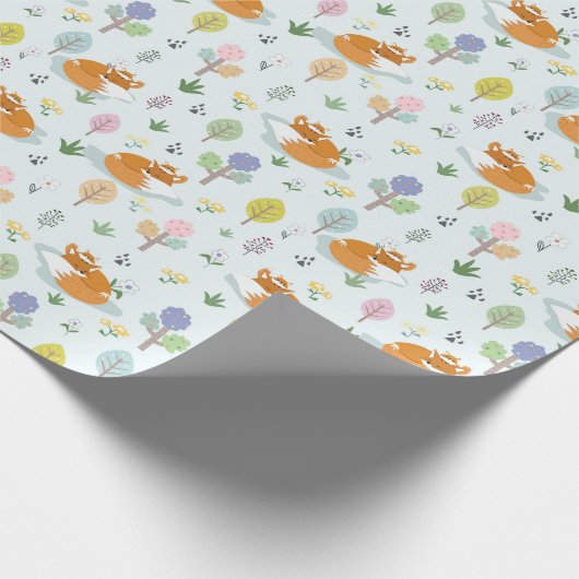 Moeder vossenvos in het bos cadeaupapier (Hoek)