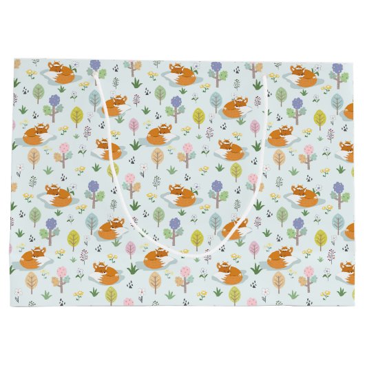 Moeder vossenvos in het bos groot cadeauzakje (Achterkant)