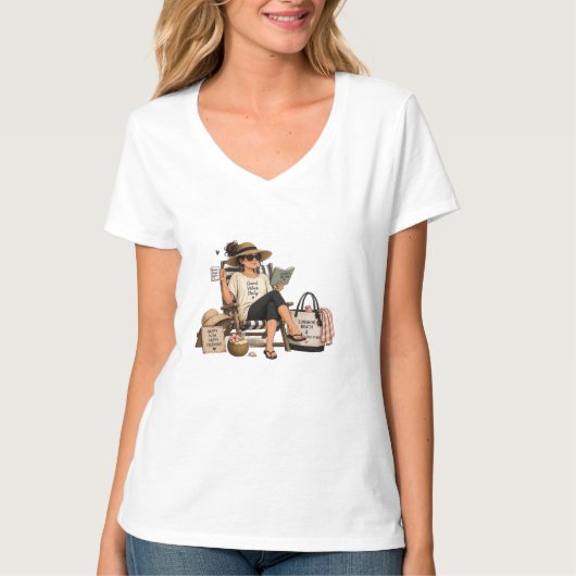 Moeder Vrije Tijd Zomer Modus T-Shirt (Voorkant)