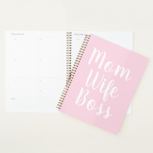 Moeder vrouw baas licht roze aangepaste script sti planner (Display)