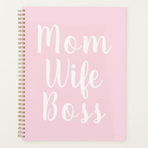 Moeder vrouw baas licht roze aangepaste script sti planner