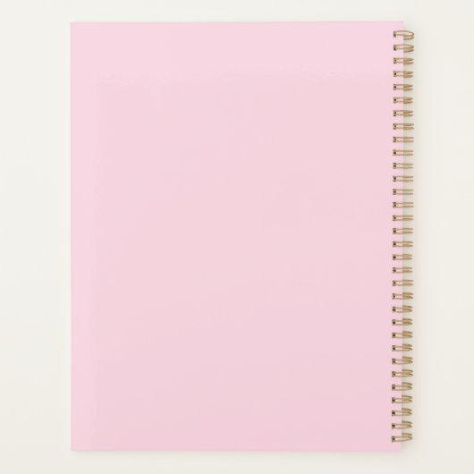 Moeder vrouw baas licht roze aangepaste script sti planner (Achterkant)