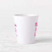 Moeder vrouw baas roze wit aangepast script stijlv latte mok (Voorkant)