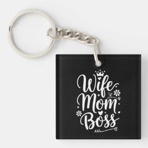 Moeder Vrouw Baas Schattig Moederdag Cadeau Sleutelhanger