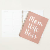 Moeder vrouw baas stoffige roze aangepaste script planner (Display)
