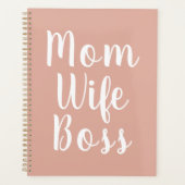Moeder vrouw baas stoffige roze aangepaste script planner (Voorkant)