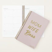 Moeder Vrouw Boss Quote L Blush Roze & Goud Script Planner (Display)