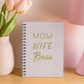 Moeder Vrouw Boss Quote L Blush Roze & Goud Script Planner