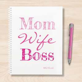 Moeder Vrouw Boss Typografie Toevoegen Jouw namen Planner
