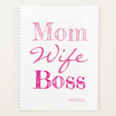 Moeder Vrouw Boss Typografie Toevoegen Jouw namen Planner (Voorkant)