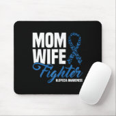 Moeder Vrouw Fighter Blue Ribbon Alopecia Awarenes Muismat (Met muis)