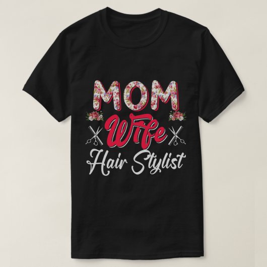 Moeder Vrouw Haar Stylist Bloemen Kostuum Trotse V T-shirt (Design voorkant)
