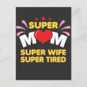 Moeder vrouw - Super Mam Super Tired Briefkaart (Voorkant)