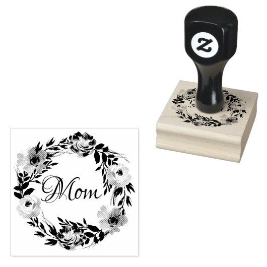 Moeder Vrouwelijk Bloemen Mum Gepersonaliseerde Wa Rubberstempel (Gestempeld)