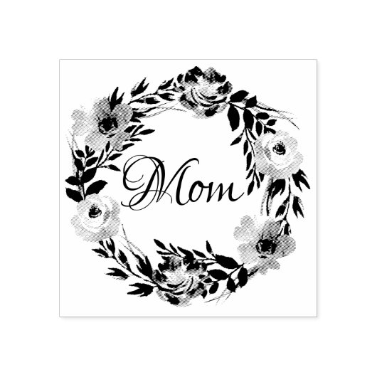 Moeder Vrouwelijk Bloemen Mum Gepersonaliseerde Wa Rubberstempel (Afrduk)