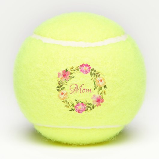 Moeder Vrouwelijk Bloemen Mum Gepersonaliseerde Wa Tennisballen (Achterkant)