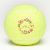 Moeder Vrouwelijk Bloemen Mum Gepersonaliseerde Wa Tennisballen (Voorkant)