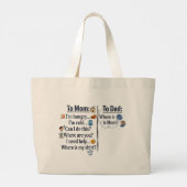 Moeder vs Vader Ouder-vergelijking Grote Tote Bag (Achterkant)
