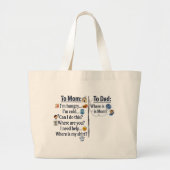 Moeder vs Vader Ouder-vergelijking Grote Tote Bag (Voorkant)