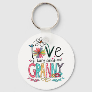 Moeder waar ik van hou, noem je Granny Sunflower B Sleutelhanger