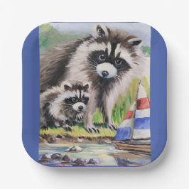 Moeder wasbeer, Baby & Speelgoed Boot vierkant pap Papieren Bordje