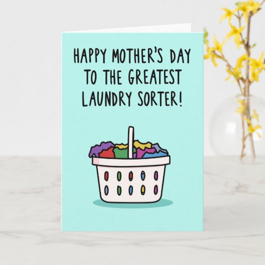 Moeder Wasmachine Held Dag Kaart (Gele Bloem)