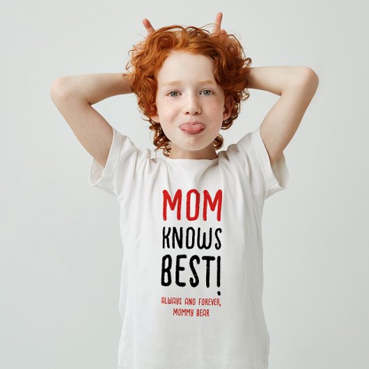 Moeder Weet Wat Het Beste Is Grappige Moderne Rode T-shirt