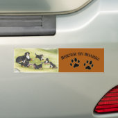 Moeder & Welpen Bumpersticker (Op auto)