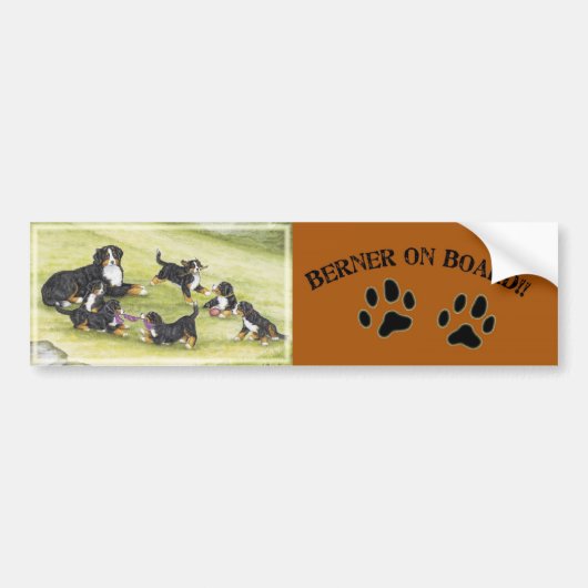 Moeder & Welpen Bumpersticker (Voorkant)
