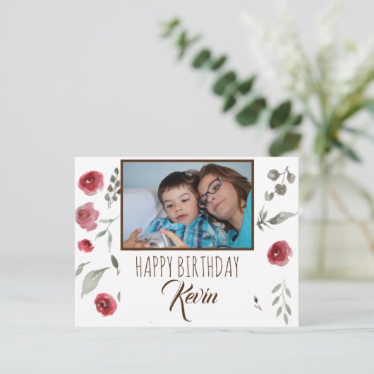 Moeder wenst haar kind een gelukkige verjaardag briefkaart (Staand voorkant)