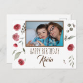 Moeder wenst haar kind een gelukkige verjaardag  briefkaart (Voorkant / Achterkant)