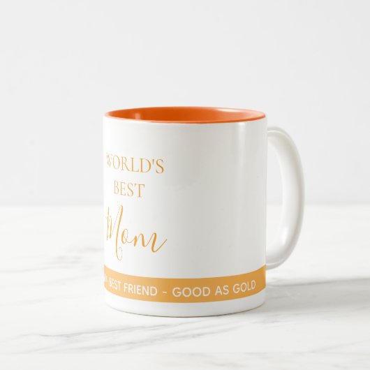Moeder Wereld's beste moeder goud Tweekleurige Koffiemok (Voorkant rechts)