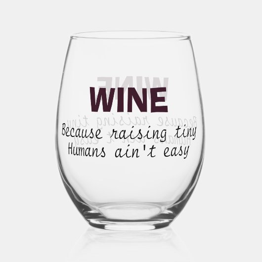 Moeder wijnliefhebber grappig gezegde moederdag 20 wijnglas zonder voet (Voorkant)