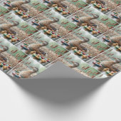 Moeder wilde eend met eendjes cadeaupapier (Hoek)