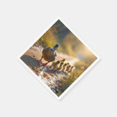 Moeder wilde eend met eendjes servet (Hoek)