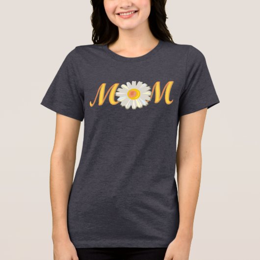 Moeder Witte Madelief Tri-Blend Shirt (Voorkant)