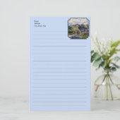Moeder Wolf en Pups Mountain River Valley Briefpapier (Staand voorkant)