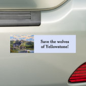 Moeder Wolf en Pups Mountain River Valley Bumpersticker (Op auto)