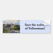 Moeder Wolf en Pups Mountain River Valley Bumpersticker (Voorkant)