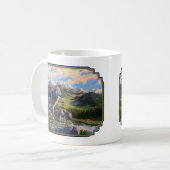 Moeder Wolf en Pups Mountain River Valley Koffiemok (Voorkant links)
