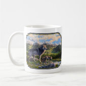Moeder Wolf en Pups Mountain River Valley Koffiemok (Links)