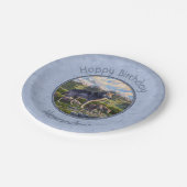 Moeder Wolf en Pups Mountain River Valley Papieren Bordje (Gekanteld)