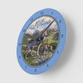 Moeder Wolf en Pups Mountain River Valley Ronde Klok (Hoek)