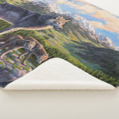 Moeder Wolf en Pups Mountain River Valley Sherpa Deken (3/4)