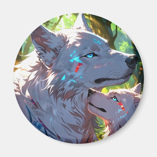 MOEDER WOLF GENEGENHEID MAGNEET (Voorkant)