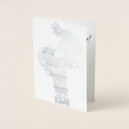 Moeder Word Art Folie Kaarten (Voorkant)