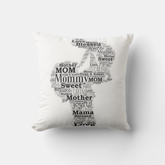 Moeder Word Art Kussen (Voorkant)
