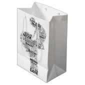 Moeder Word Art Medium Cadeauzakje (Voorkant Gekanteld)