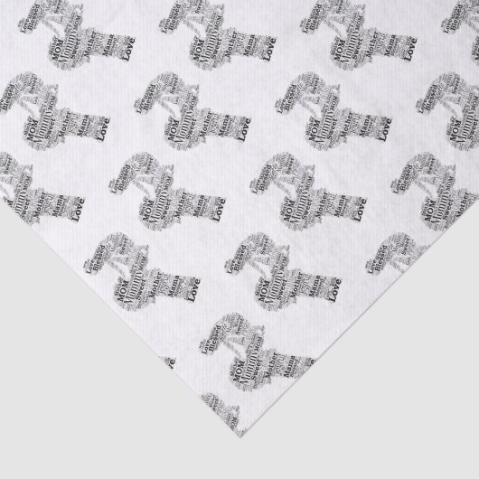 Moeder Word Art Tissuepapier (Detail)